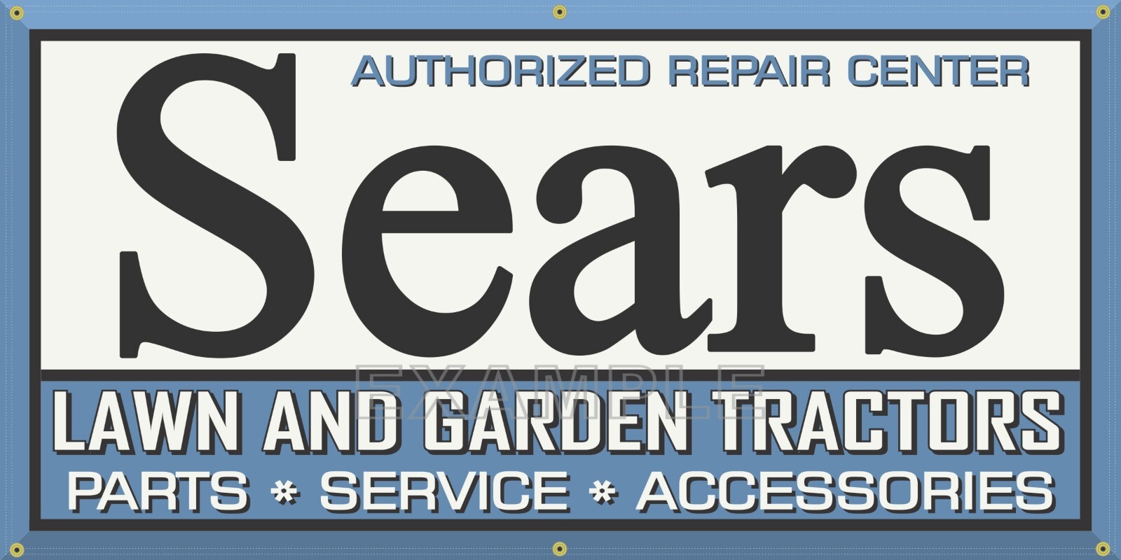 THREE BANNER DEALER LAWN AND GARDEN TRACTOR LOT GROUP DISCOUNT 2&prime; X 4&prime; AS SHOWN