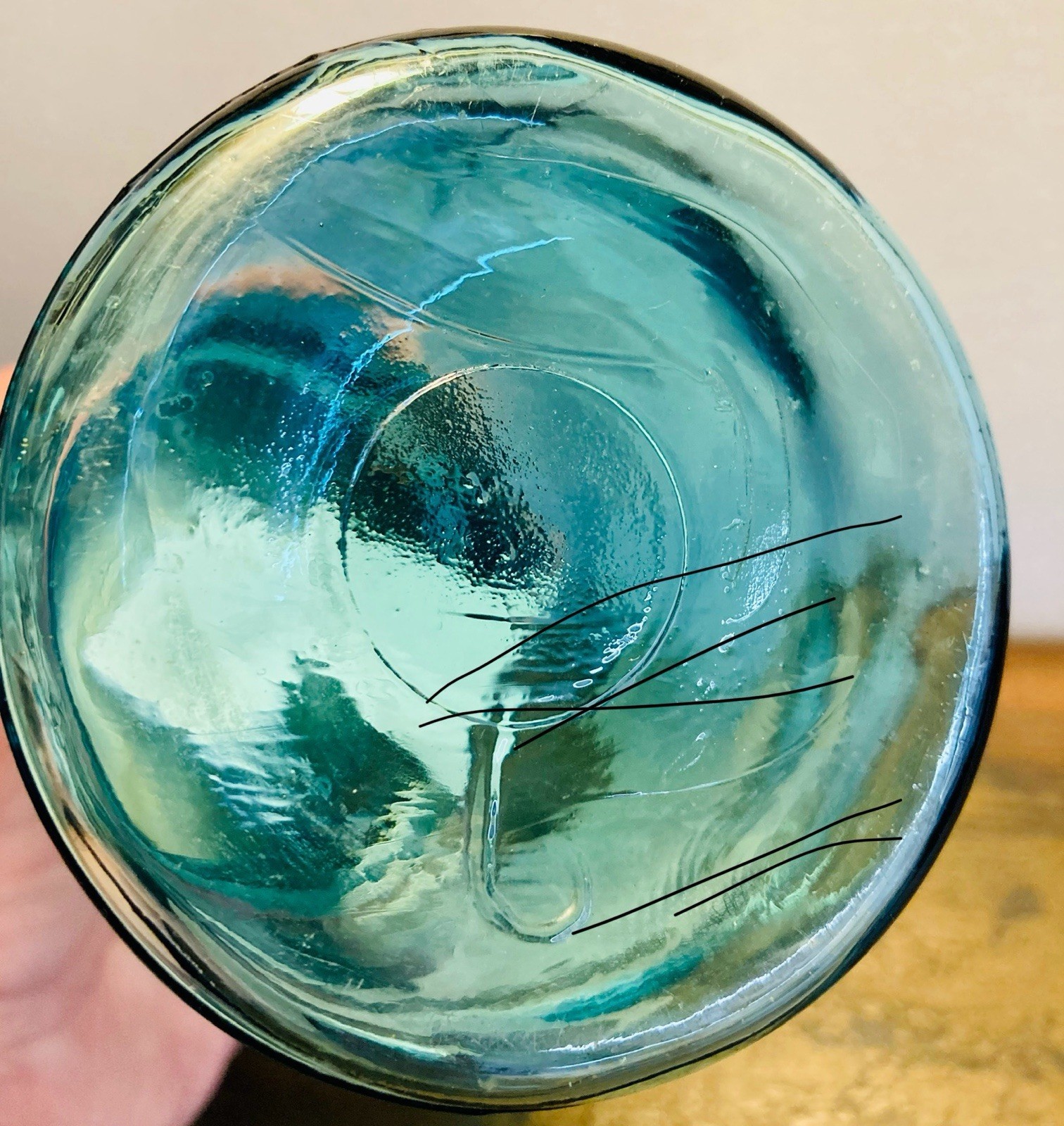 BLUE PINT C.1910-23 BALL “PERFECT MASON” JAR #9~5.25”H IN VG CONDITION