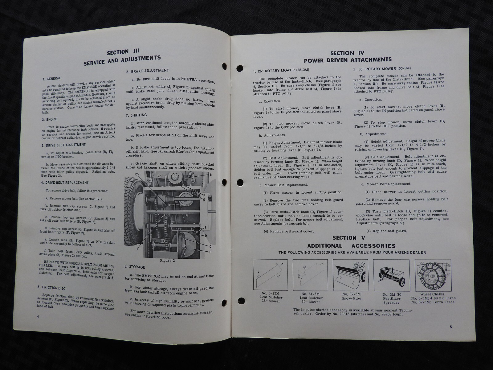 ORIG 1967 ARIENS Emperor 6 Riding Lawn Mower Tractor Parts Operators Manual