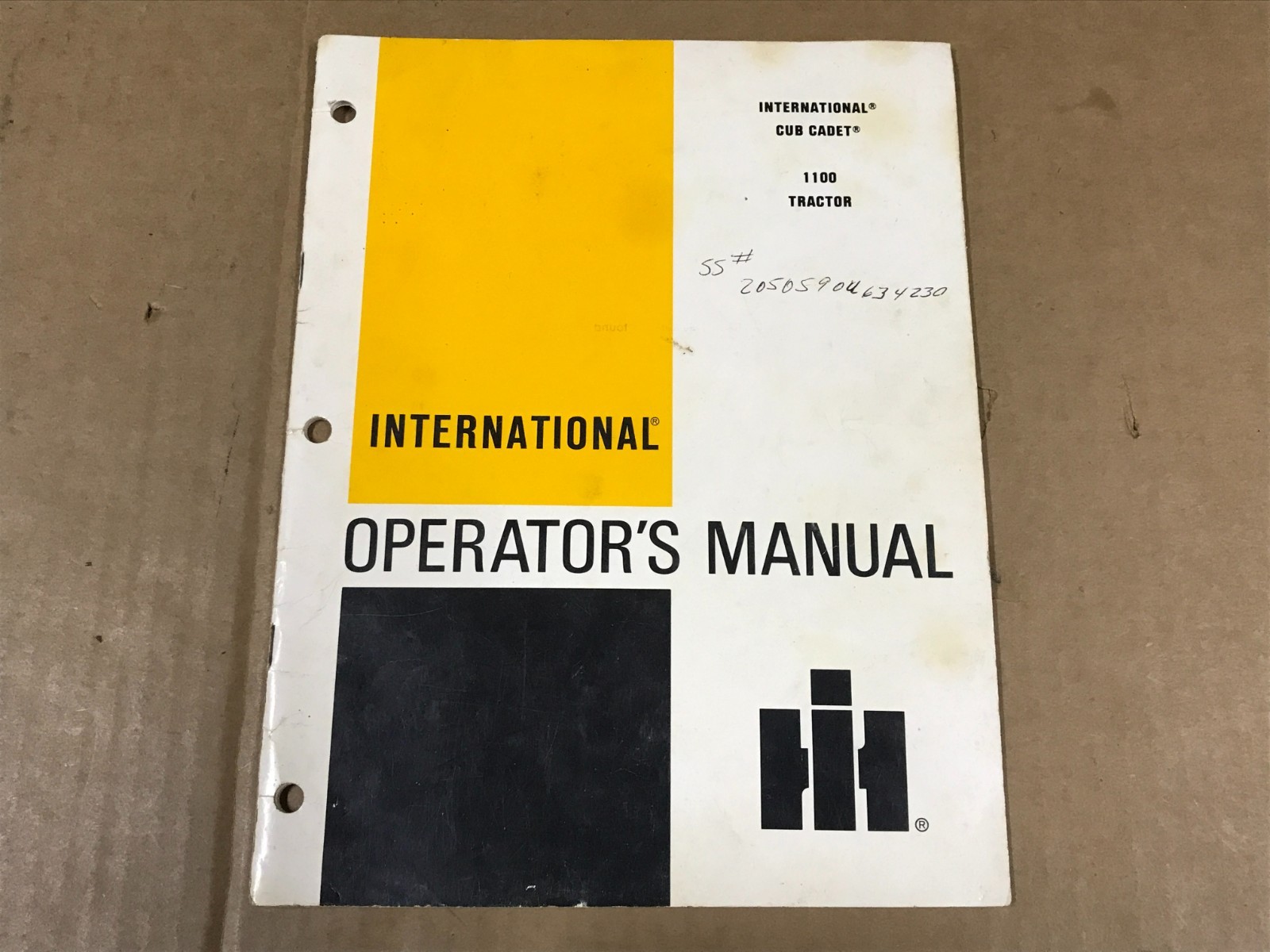 Vintage International Harvester Cub Cabet Model 1100 Tractor Operator&rsquo;s Manual