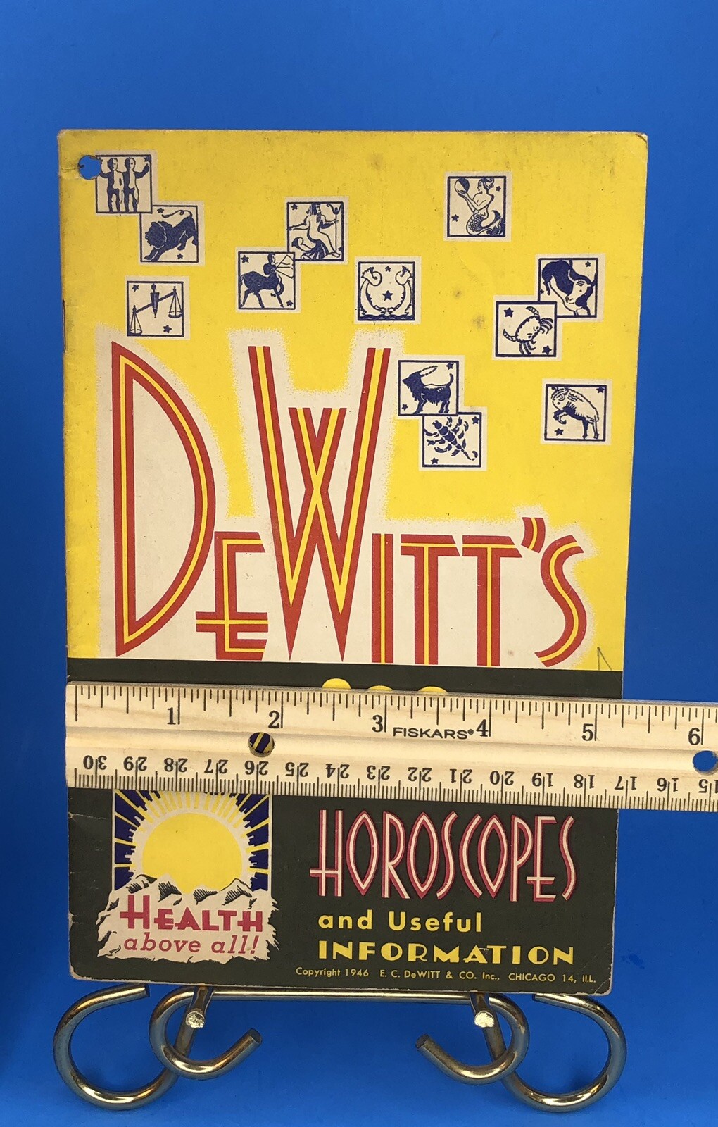 Set of 2 Vintage 1946 DeWitt&rsquo;s 200 Year Calendar Horoscope Book 40s Astrology
