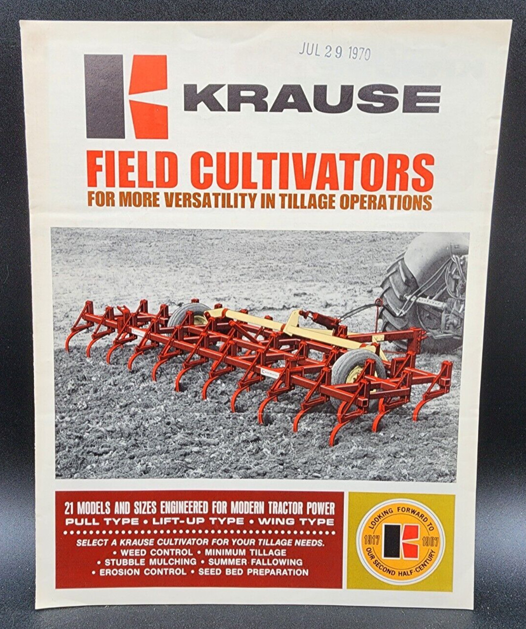 Krause Field Cultivators Sales Salesman Dealer Brochure 4pgs 1970
