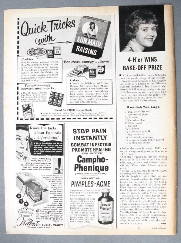 Orig 1961 4-H Baker Ad/Article Photo endorsed by Ardythe Dey of Nebraska