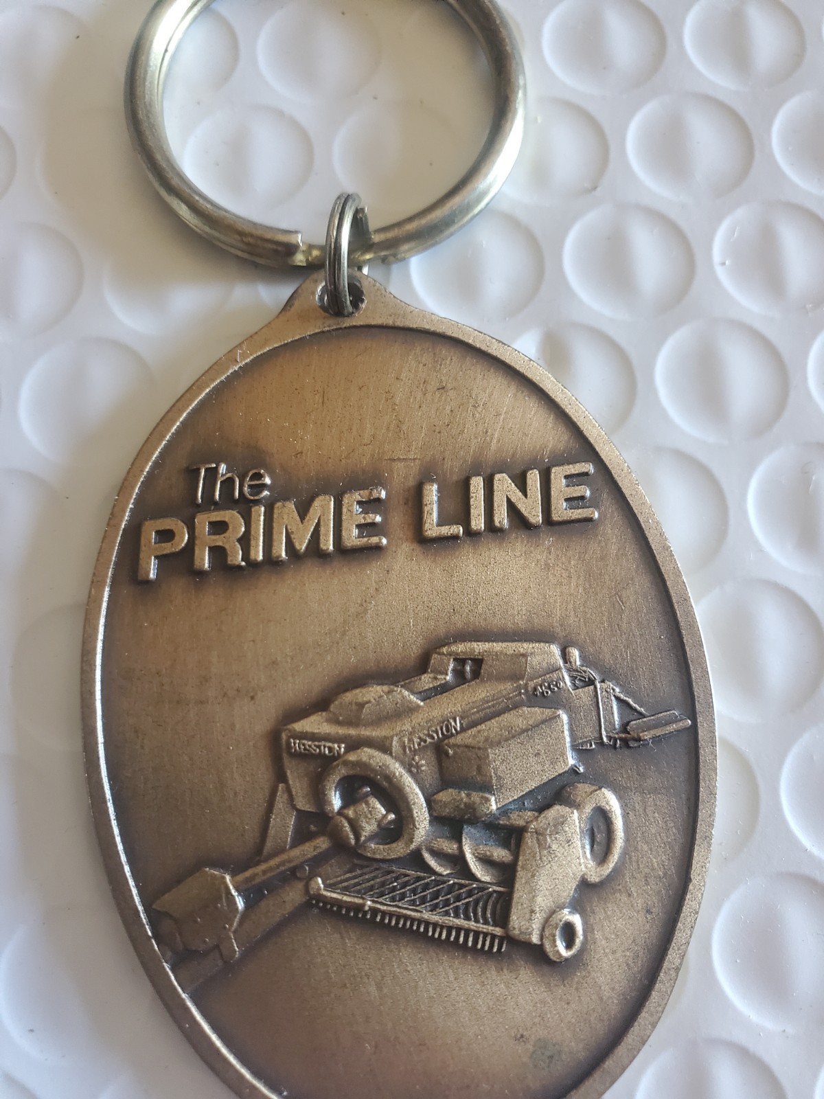 Vintage 1986 Hesston&rsquo;s The Prime Line Equipment Key Chain vtg.