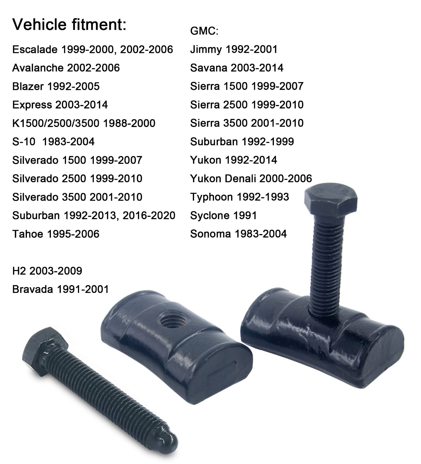 Torsion Bar Key Adjustment Block Nuts & Bolts Set for Chevy Silverado Tahoe S10