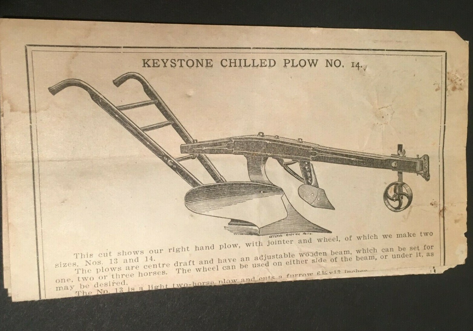 Plow & Cultivator Circular Empire Agricultural Works Original 1940&rsquo;s Advertising