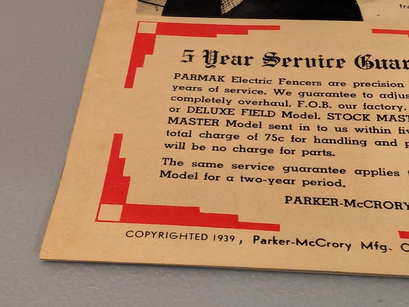 Parmak Electric Fencer 1939 Catalog Booklet w/ Letter – 1930s Depression Era Ad