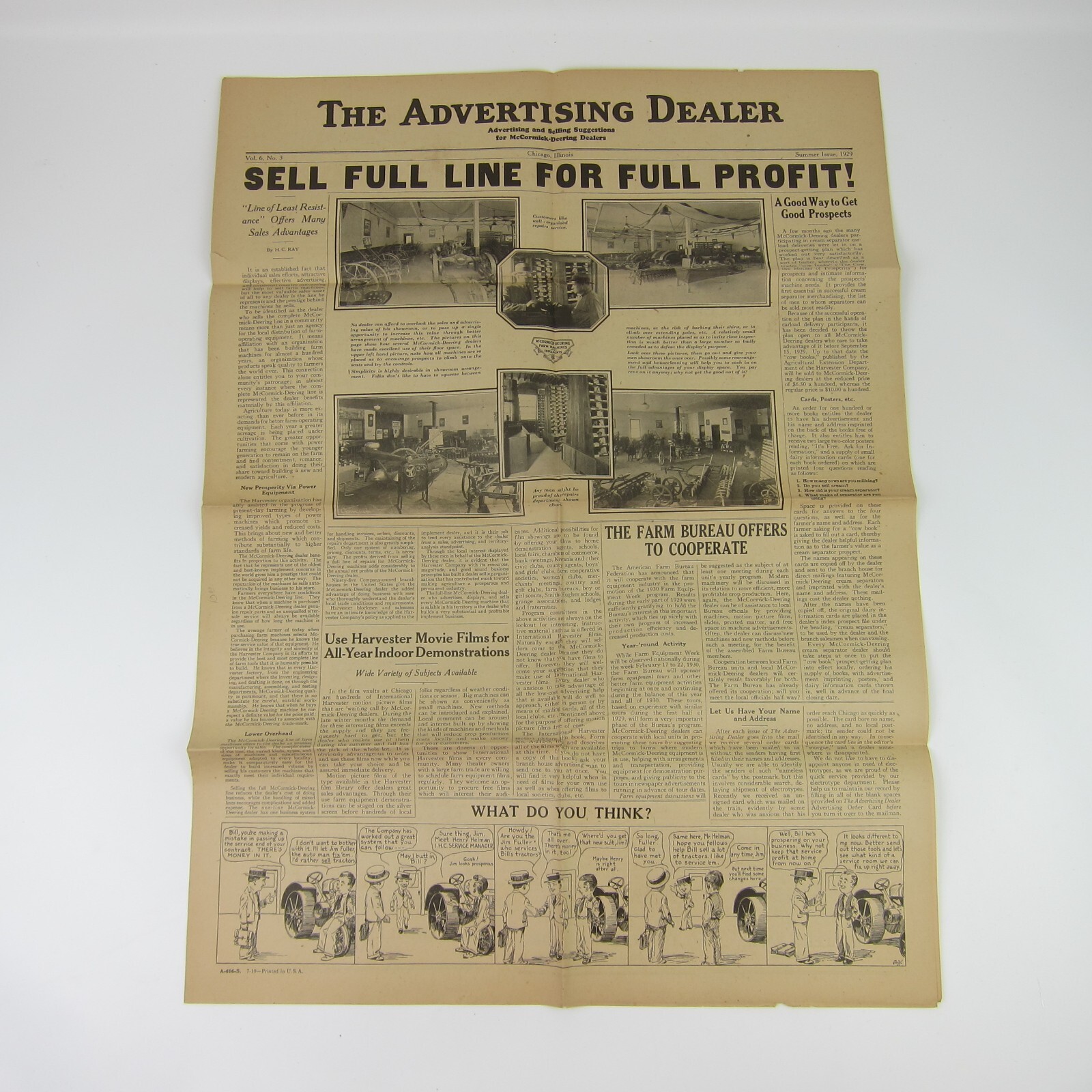 The Advertising Dealer McCormick-Deering Trade News 1929 Chicago IL Antique RARE