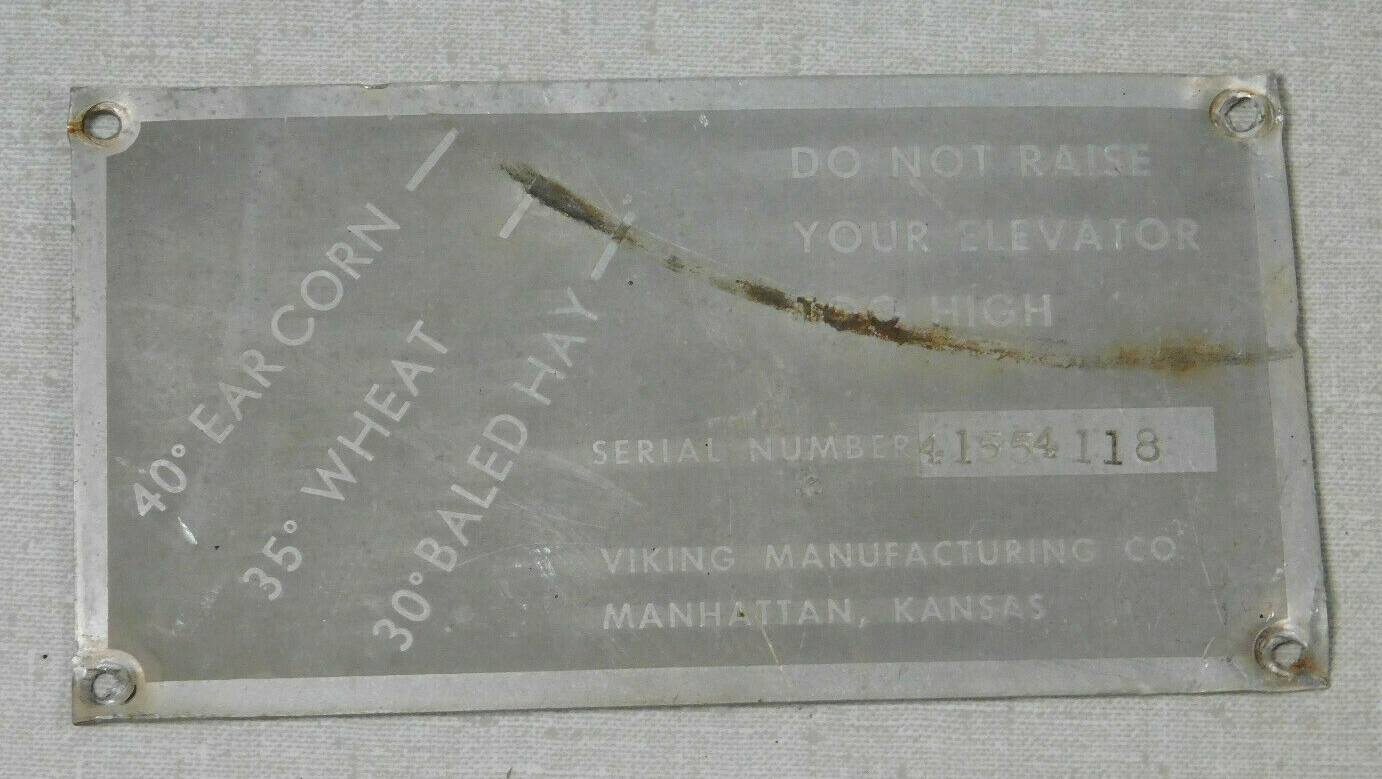 Viking Manufacturing Elevator name plate Manhattan Kansas