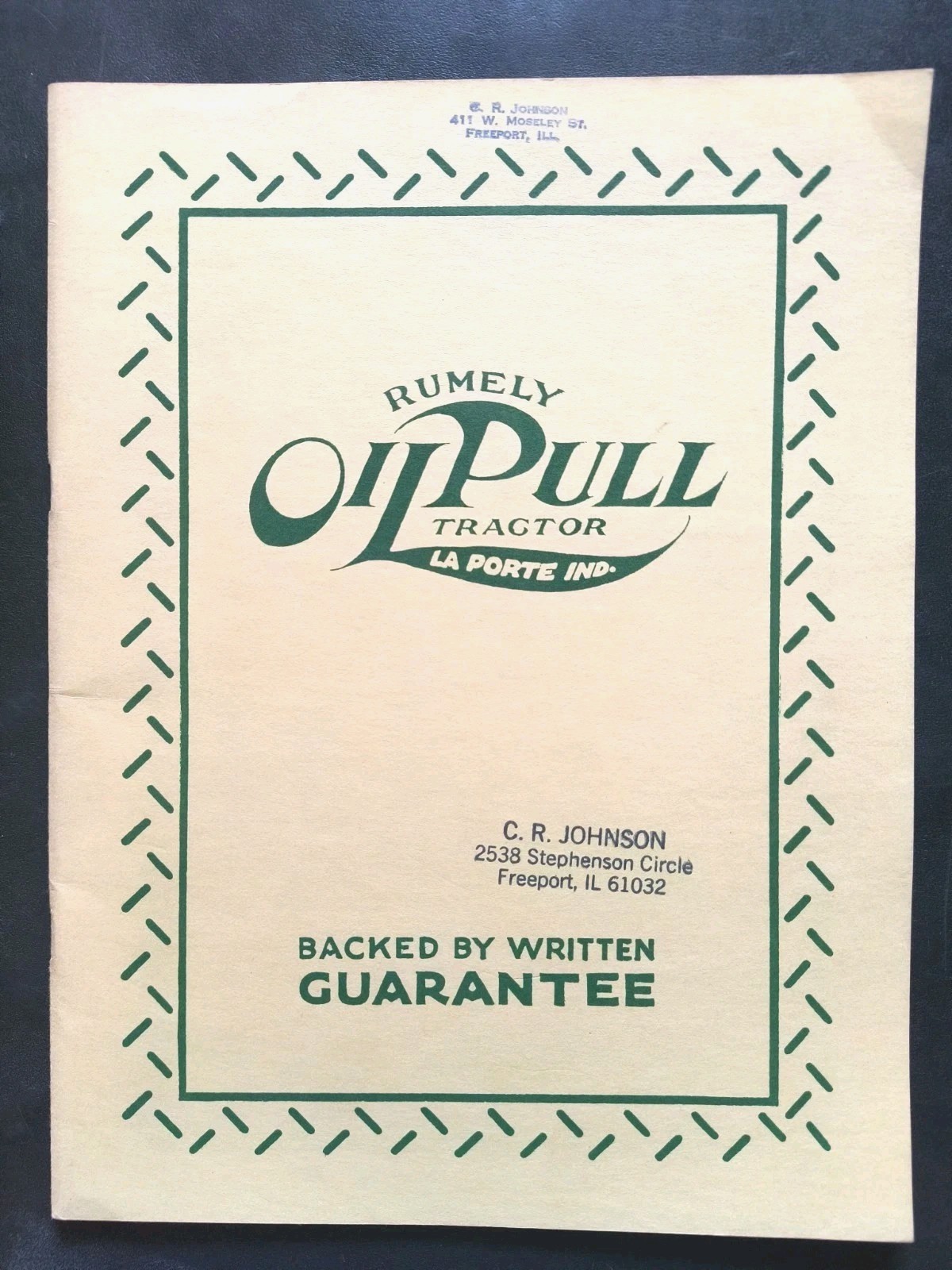Rumley Oil Pull Tractor Dealer Brochure Guarantee Manual Print Advertising RARE