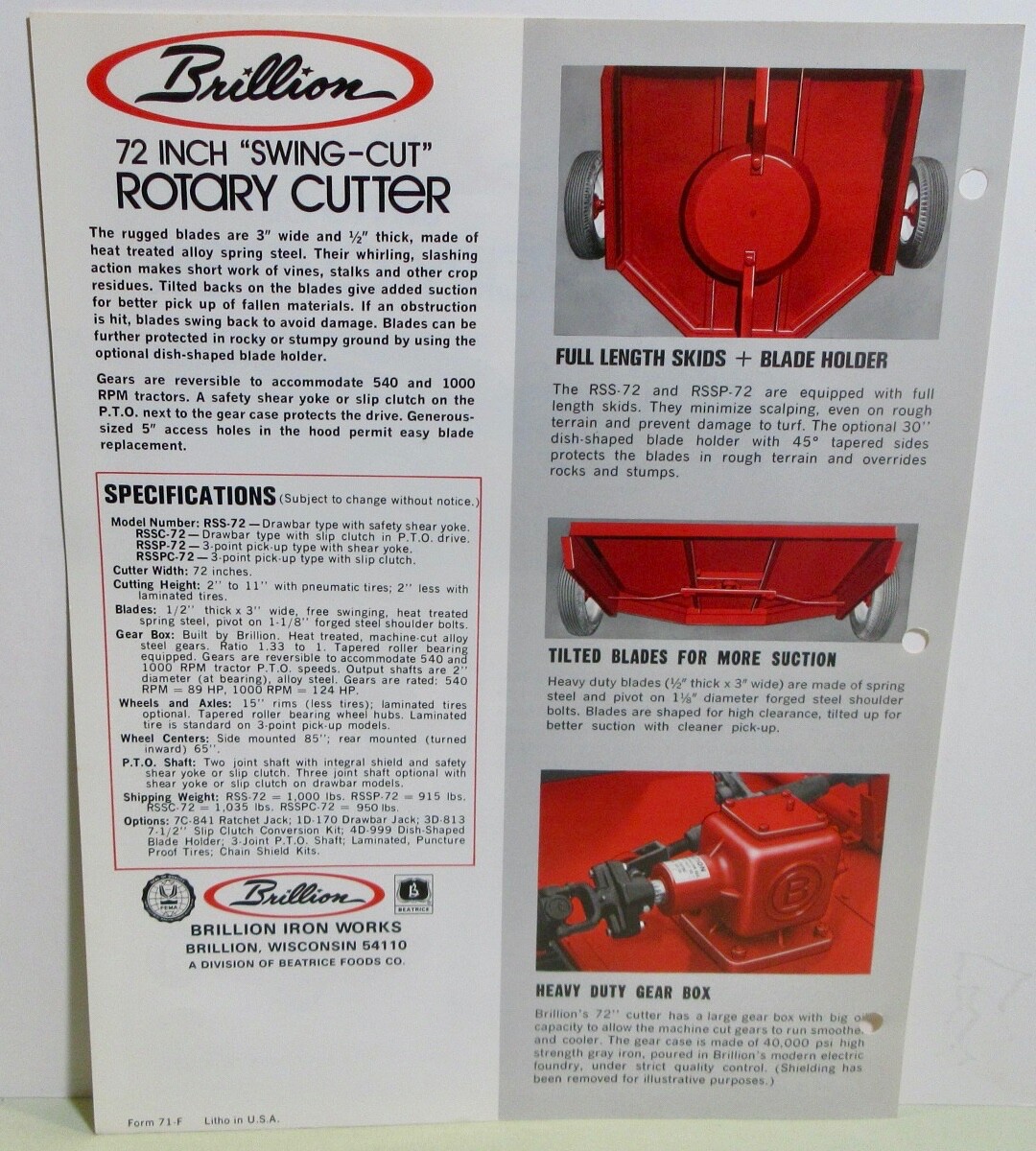 Brillion Iron Works Rotary Cutters & Flail Shredders Brochures