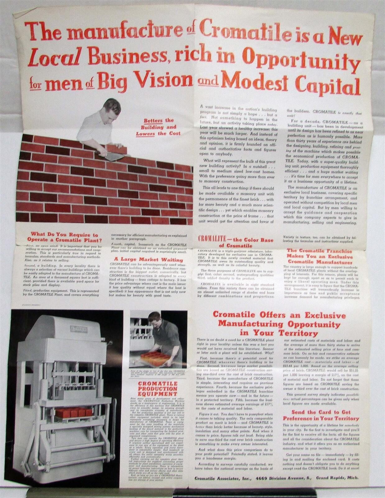 1950s Cromatile Popular Building Unit Single Duo Construction Mailer Brochure