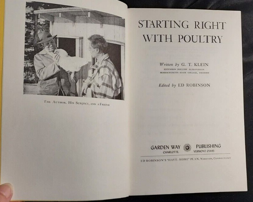 1974 Starting Right With Poultry GT Klein Sixth Printing Raising Chickens
