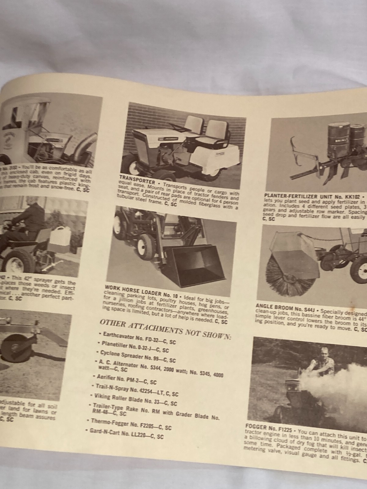 1968 Jacobsen Tractors Company Racine, Wisconsin, Tractor Attachments Catalog
