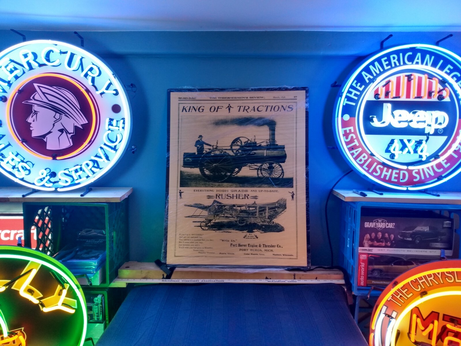 1898 Port Huron Steam Engine New Metal Sign – 24&Prime; x 30&Prime; USA STEEL XL Size – 7#