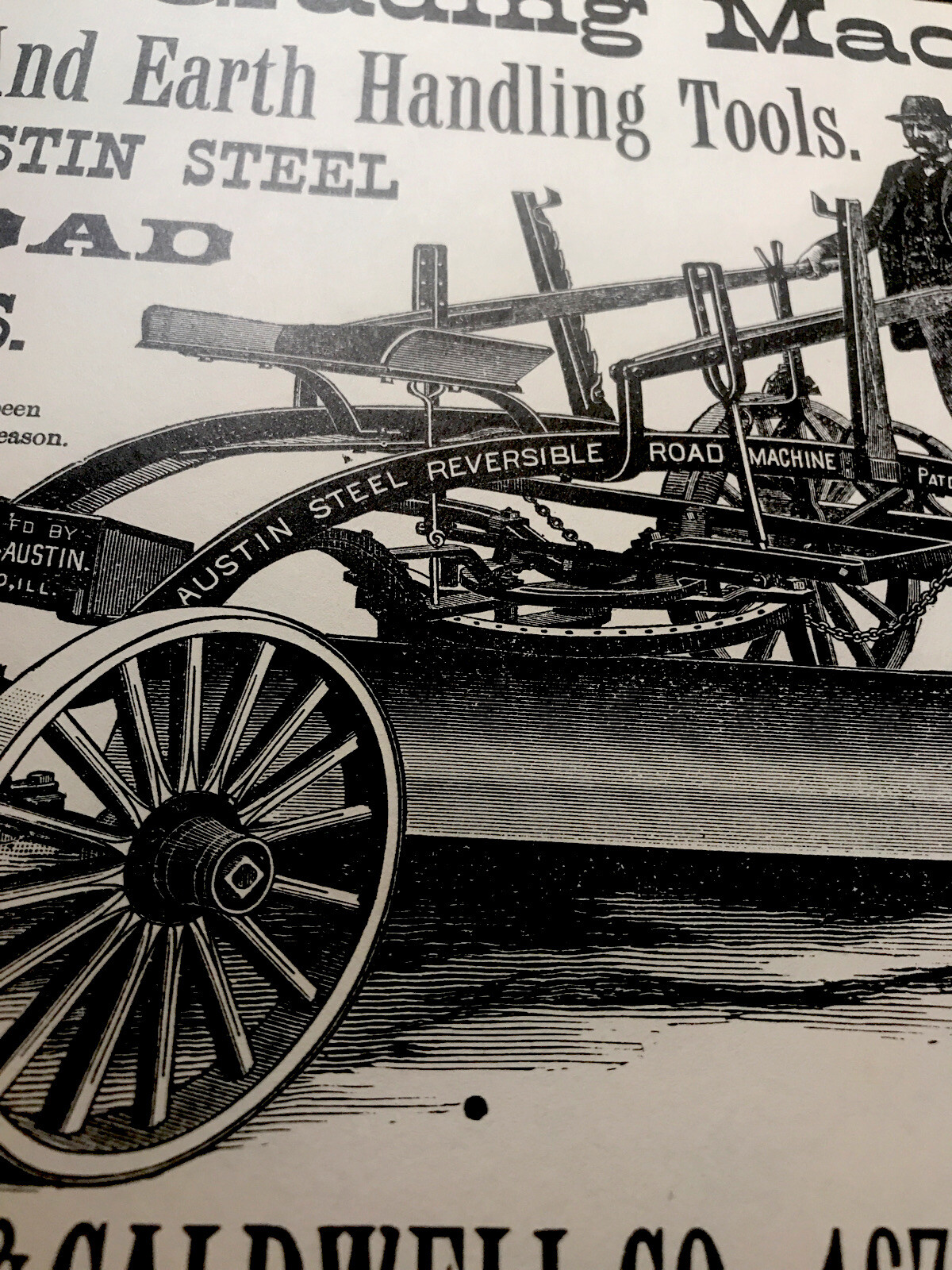 1889 Goulds, Austin & Caldwell Co. Road Grading Machinery Advertising – Chicago
