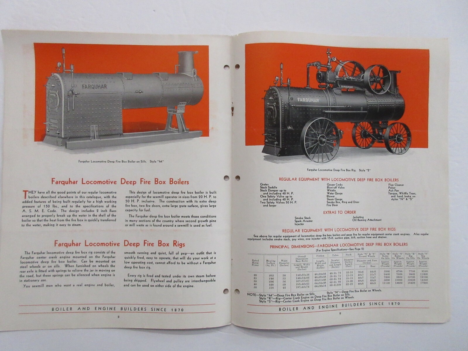 RARE Farquhar Steam Power Engine Brochure 1900&rsquo;s 12 Pages