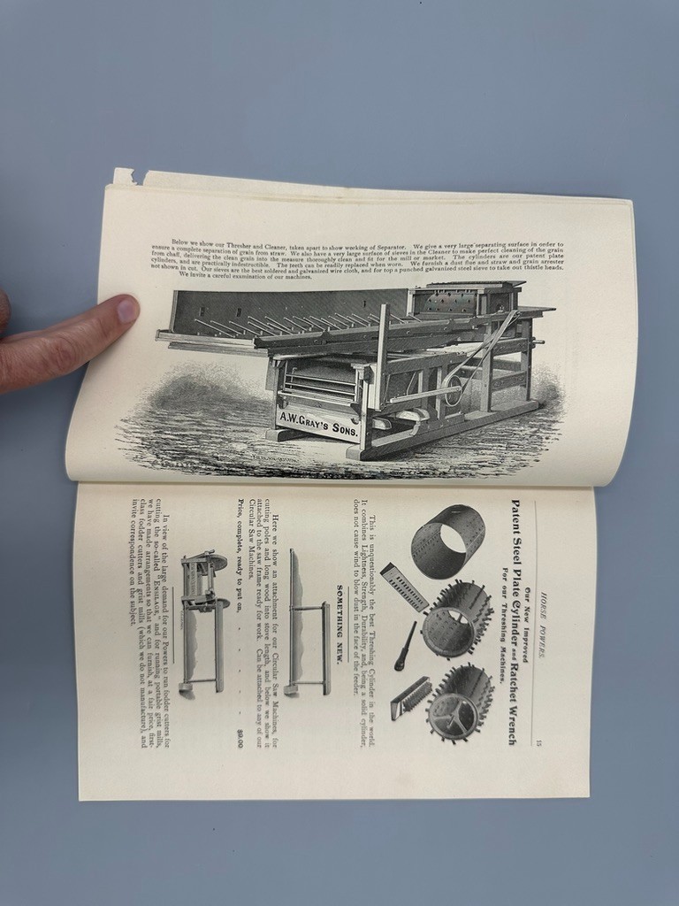1897 GRAY&rsquo;s HORSE POWERS THRESHING & SAWING MACHINES Antique Advertising CATALOG