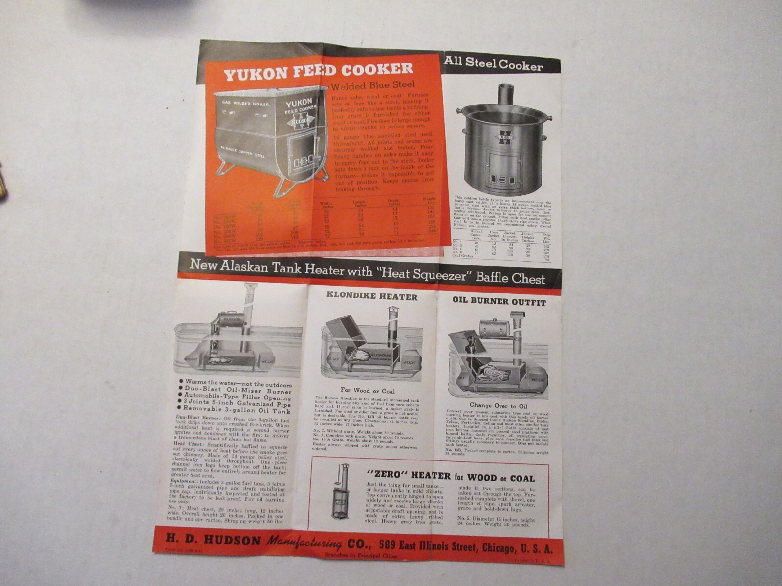 Hudson Manufacturing Co. Advertising Hog Waterers Heaters.