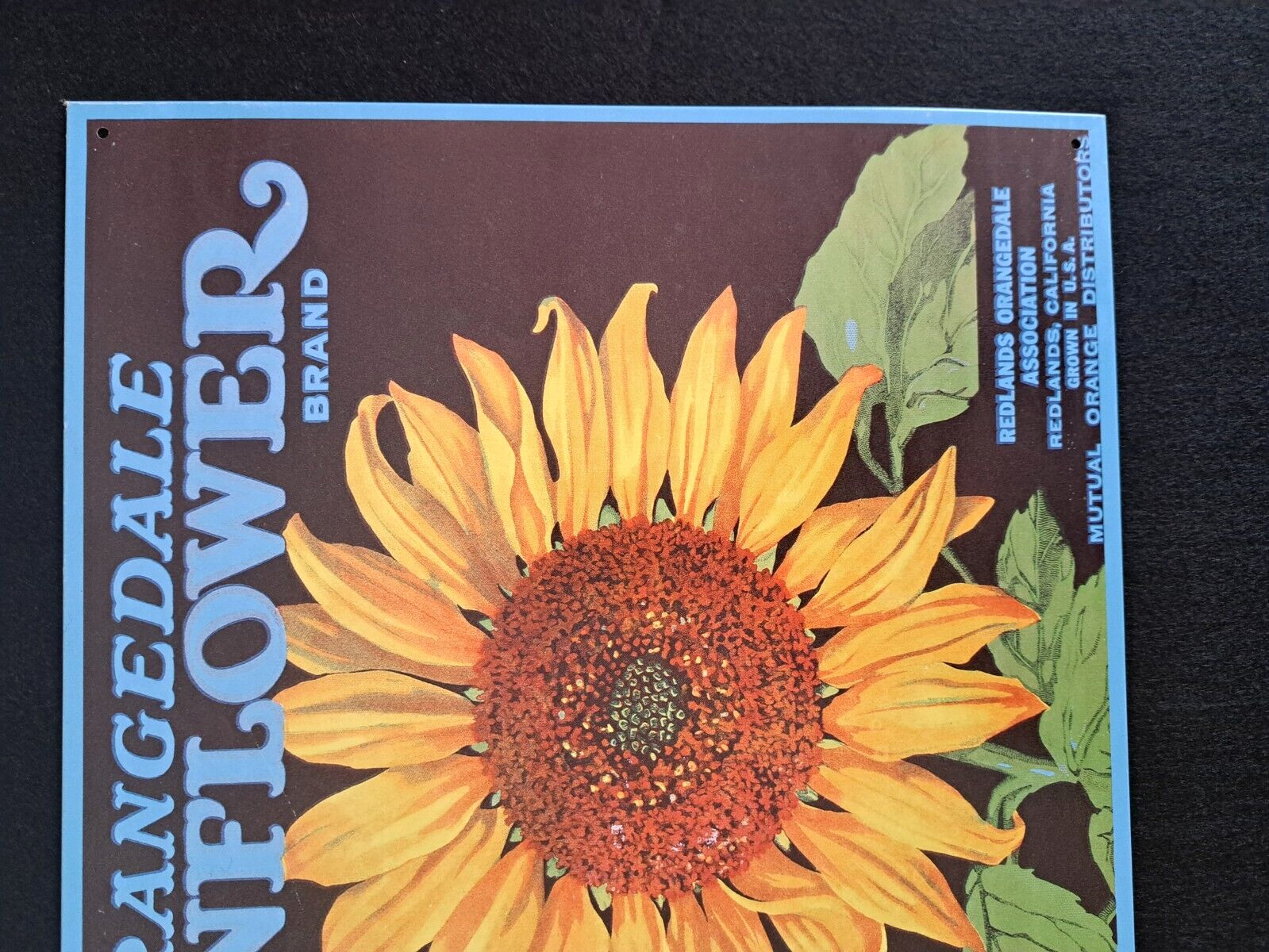 Tin Sign – Orangedale Sunflower Brand Pure Gold – Vintage Reproduction