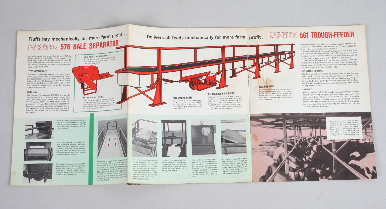 Vintage 1964 Farmtec Feeding Systems Foldout Farm Brochure Smokestown PA