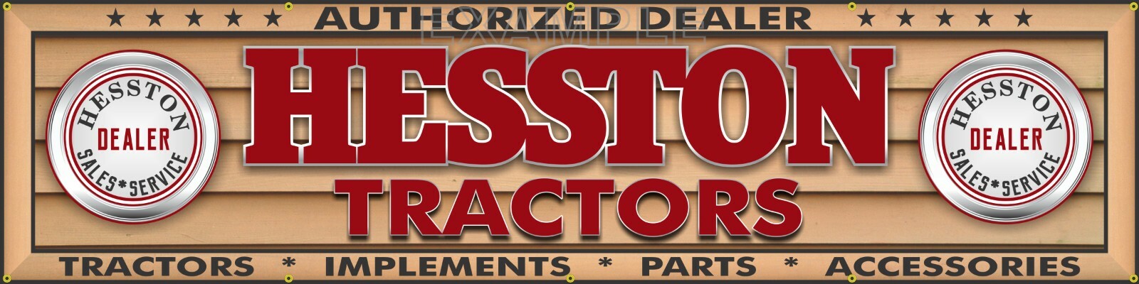 HESSTON TRACTOR FARM EQUIPMENT DEALER LETTER SIGN REMAKE BANNER ART 24&Prime; x 96&Prime;