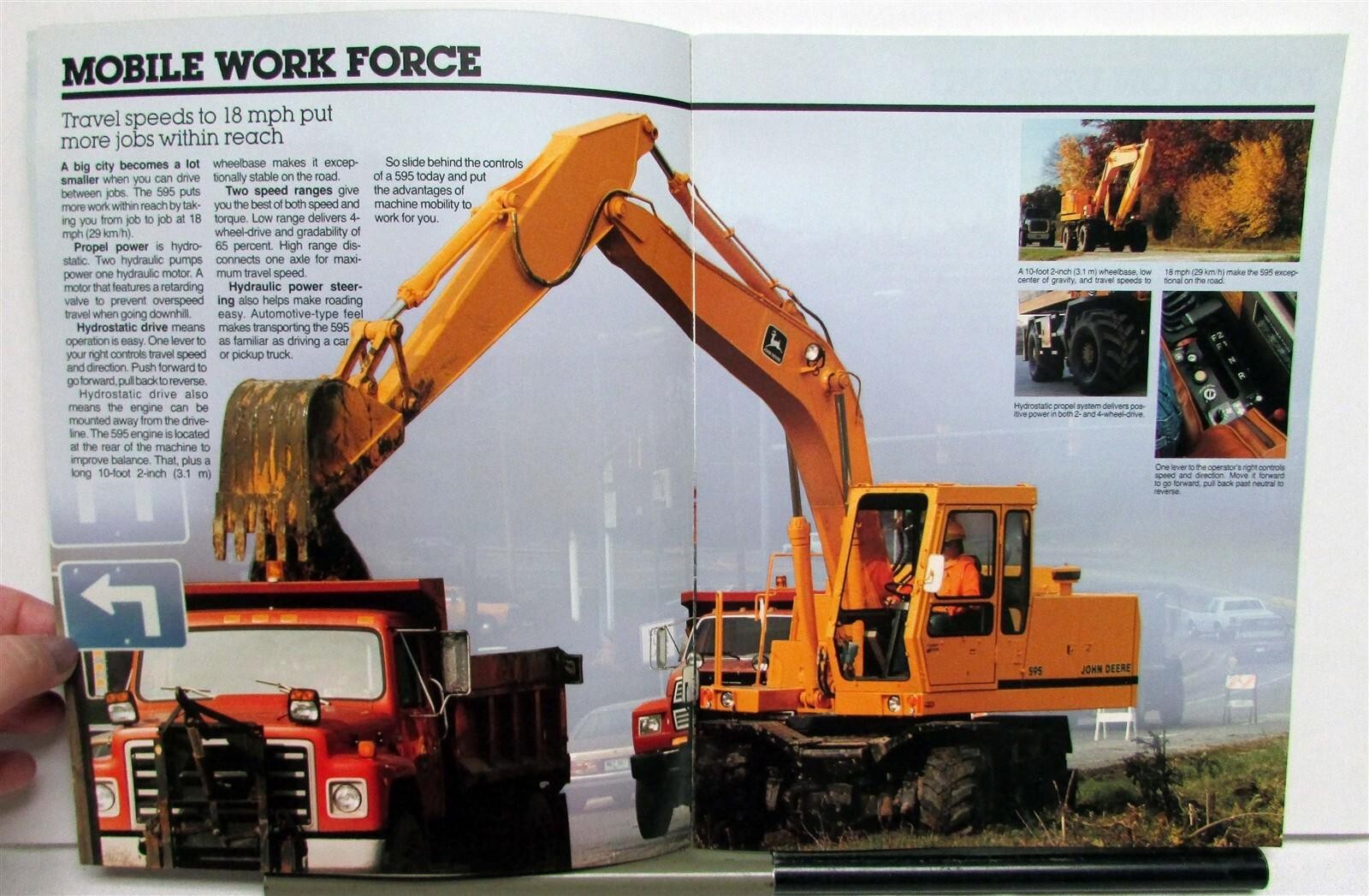 1986 John Deere 595 Excavator Specifications Construction Sale Brochure