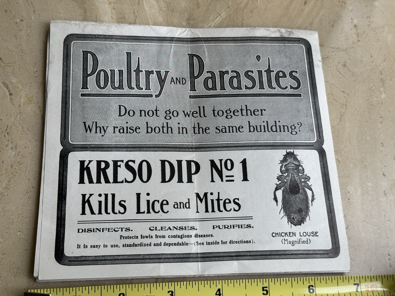 Antique Kreso Dip Poultry Lice Brochure Factory Tin Cans Parke Davis MI Illus