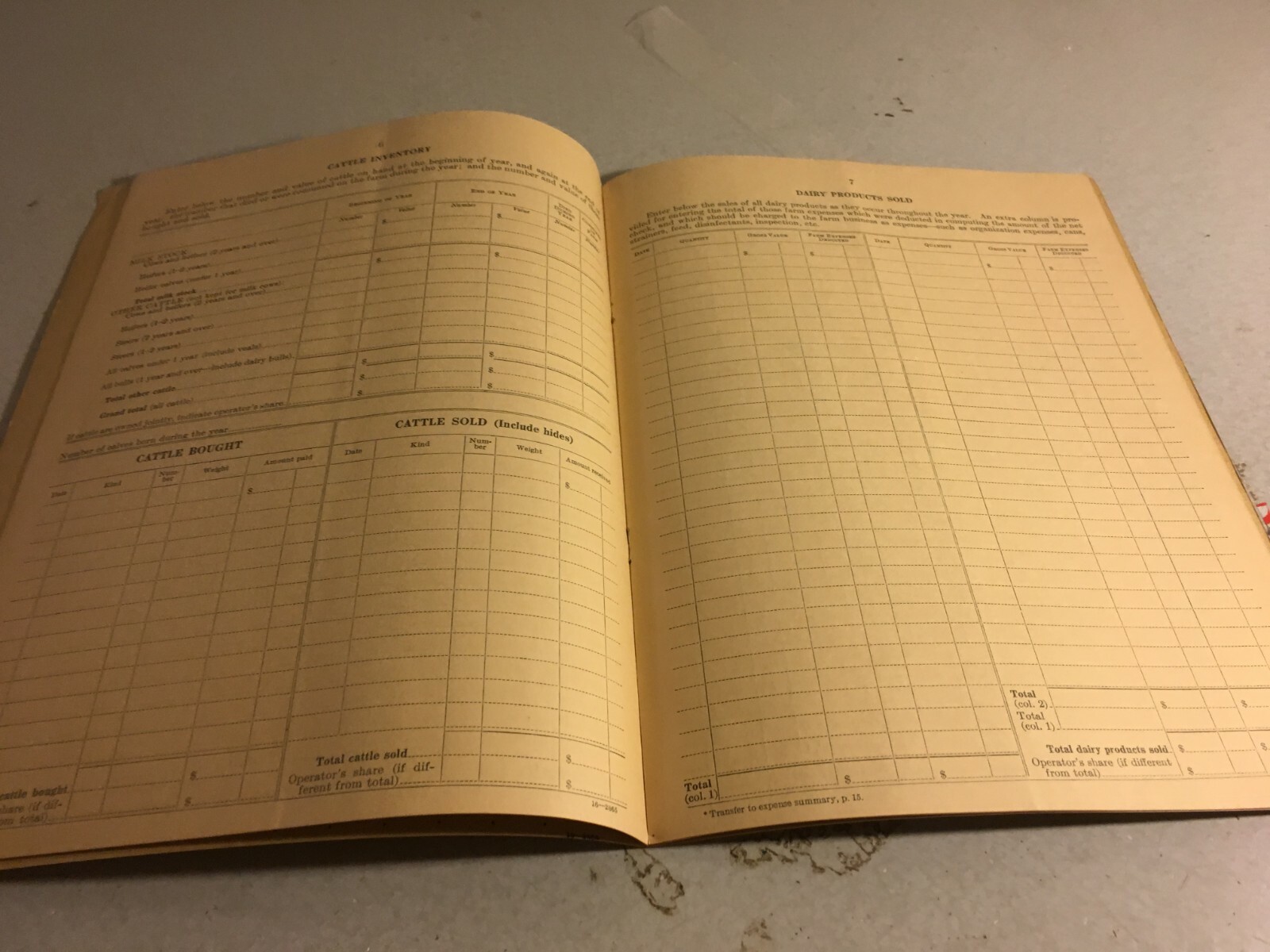 Vintage September 1934 Farm Record Book
