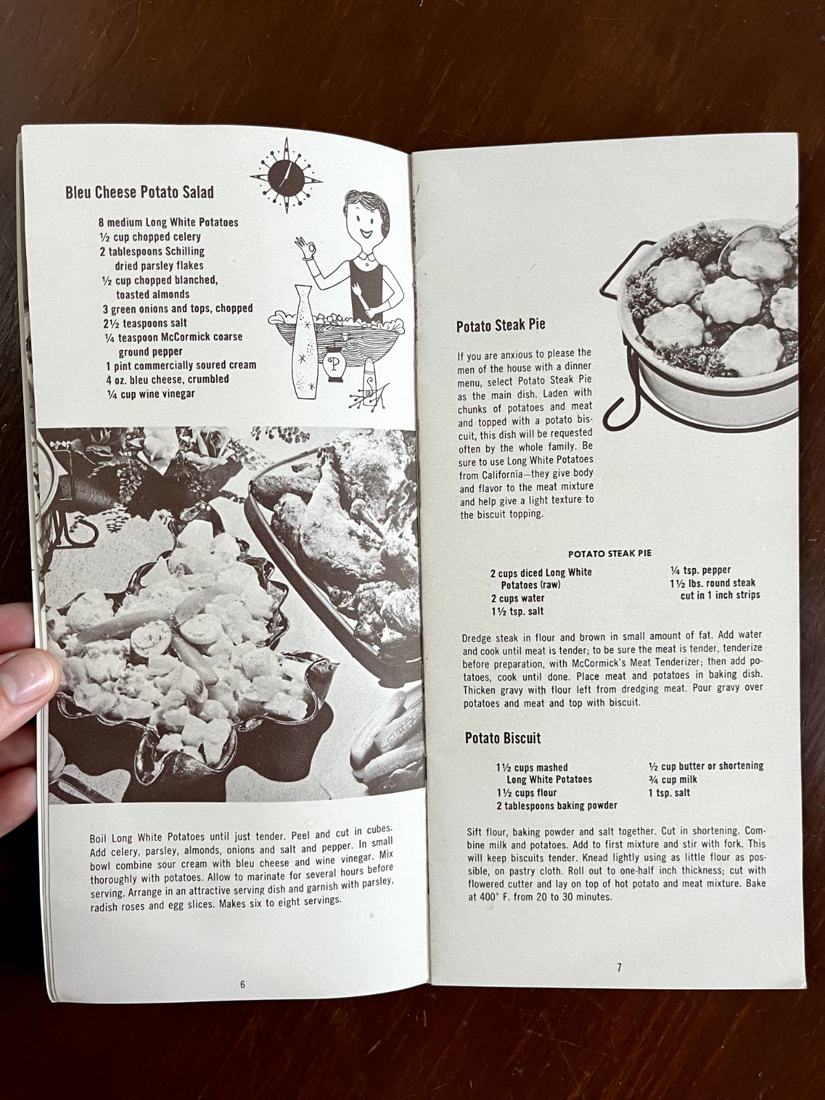 VTG 1966 MCM Advertising California Potato Mealtime Magic Long White Potato