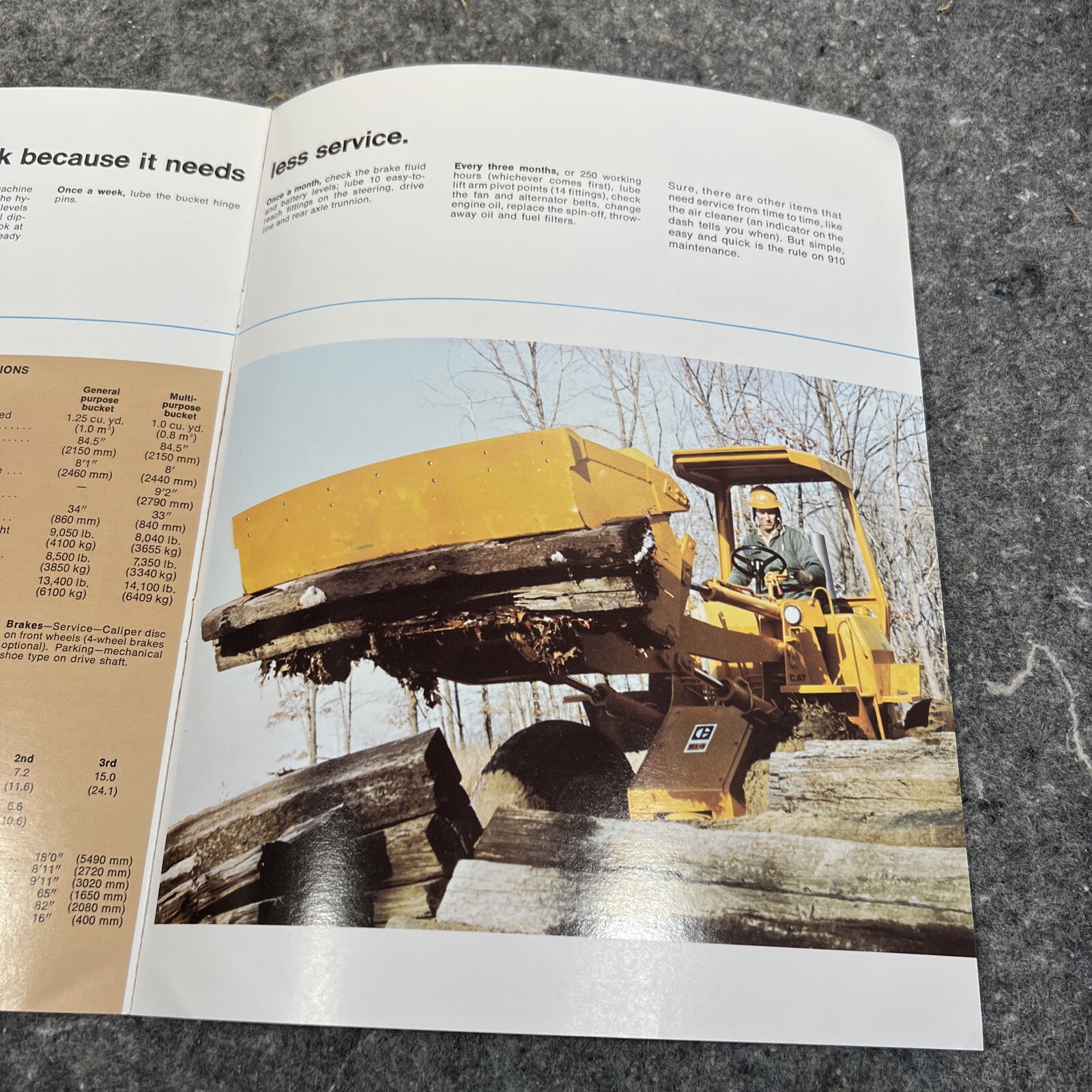 Equipment Brochure – Caterpillar – 910 – Wheel Loader – c1970&rsquo;s with Envelope
