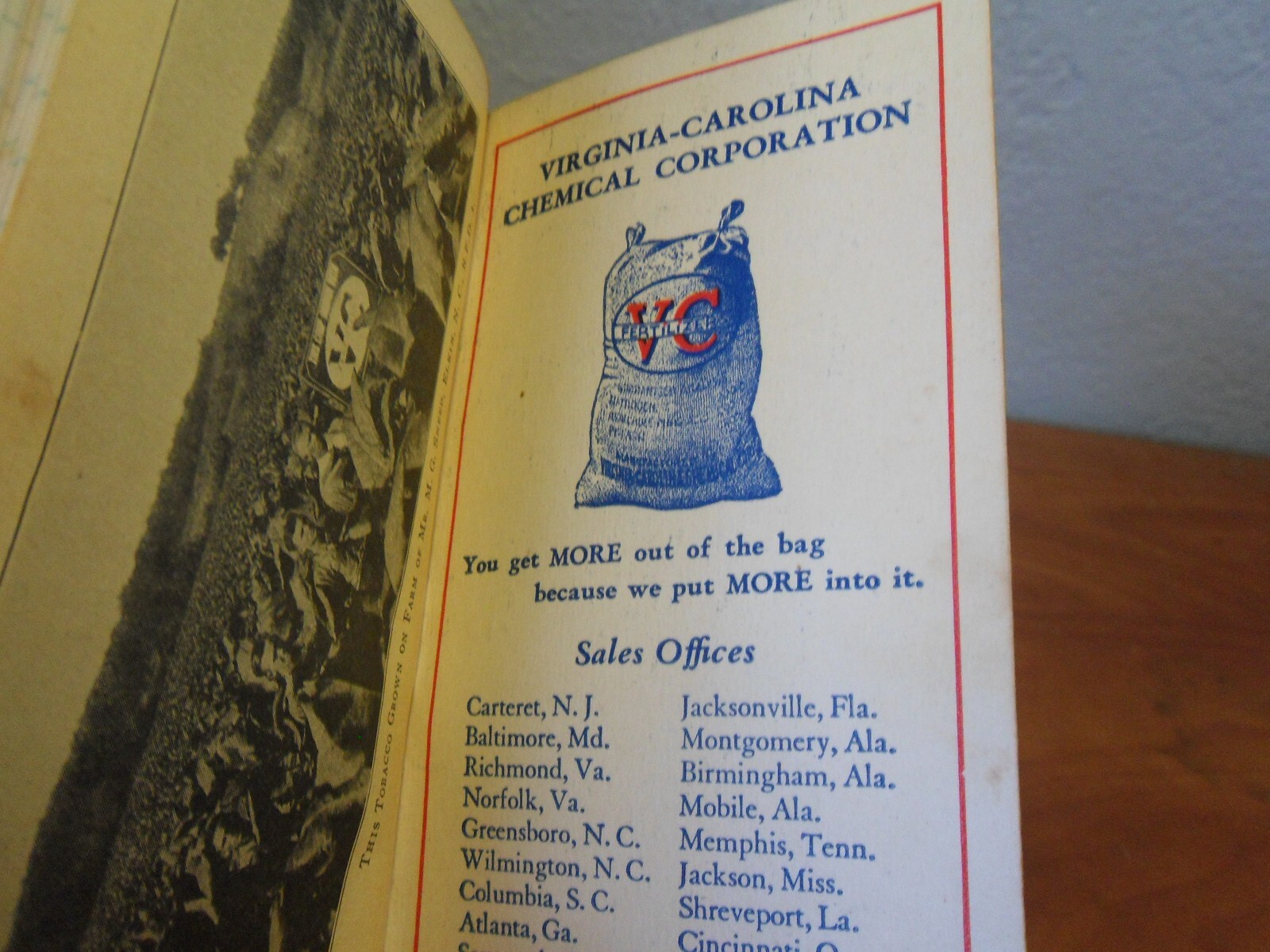 VINTAGE 1937 VC FERTILIZERS NOTEBOOK – VIRGINIA – CAROLINA CHEMICAL CORPORATION