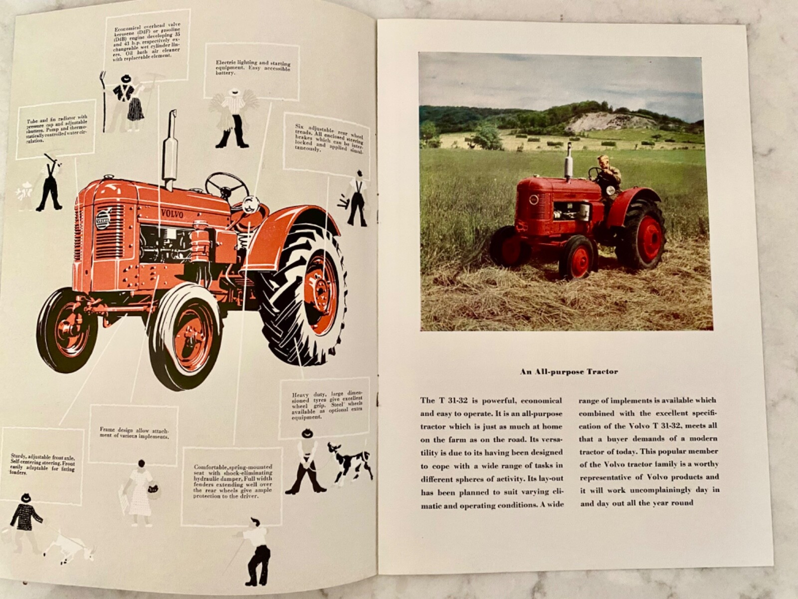 1950 VOLVO T31 T32 Tractor Brochure ORIGINAL-LN