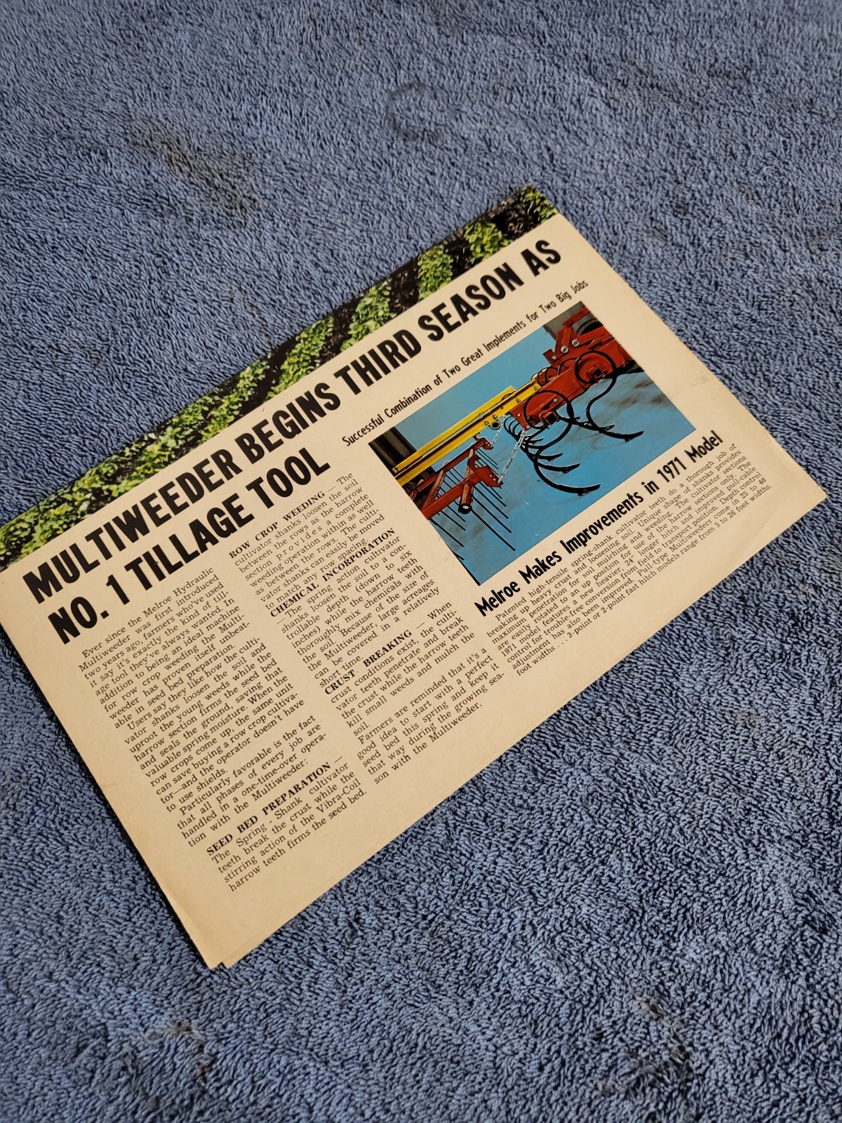 1971 Vtg. Flyer MELROE Farm REPORTER Bill Kepple Machinary Co. Albert Lea, MN.