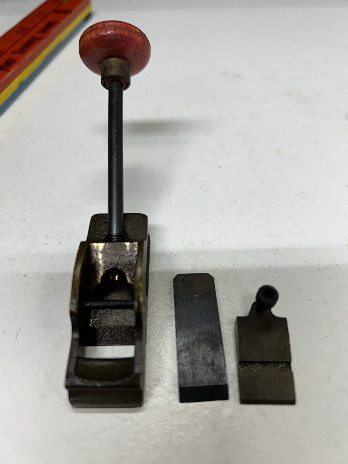 ANTIQUE CONOVER CO PARKMAN OHIO MINIATURE BRASS PLANE TOOL WOODWORKING MINI WOOD