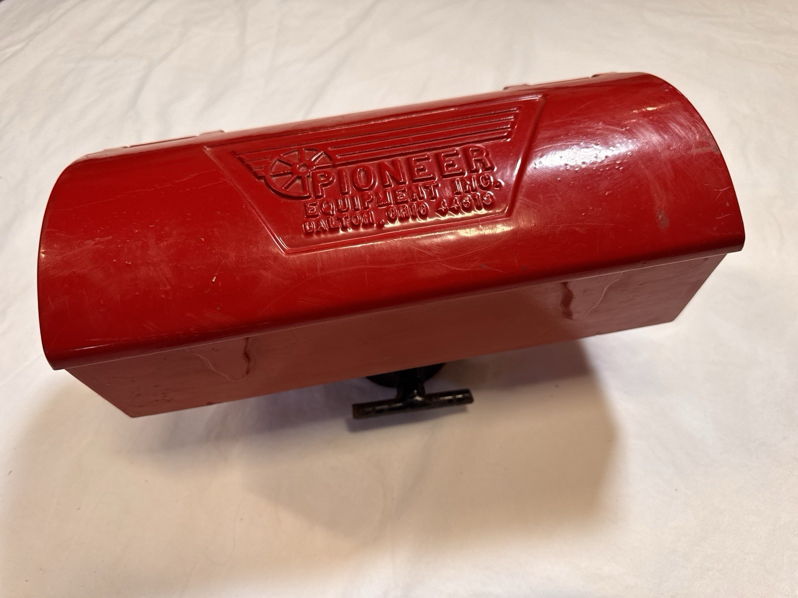 Vintage Pioneer Equipment Inc Tractor Metal TOOL BOX Original Red