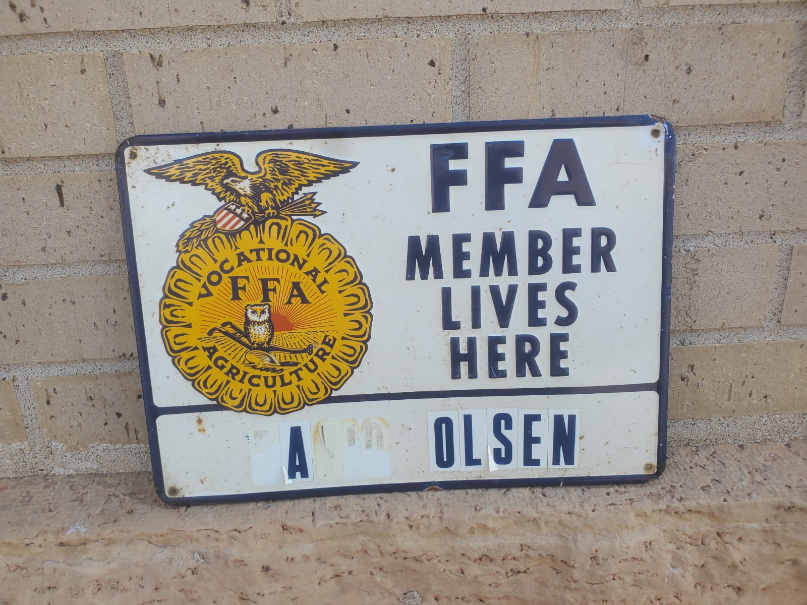 13-1/2&Prime; X 9-1/2&Prime; Metal Sign FFA Member Lives Here Vocational Agriculture Farmers