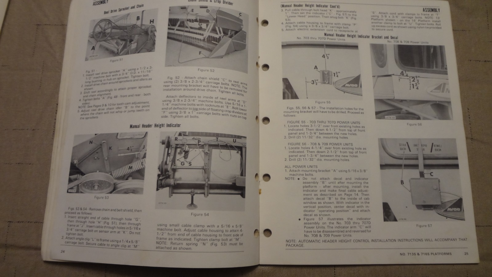 New Idea 713S 716S Grain Head Operator&rsquo;s Manual US-191