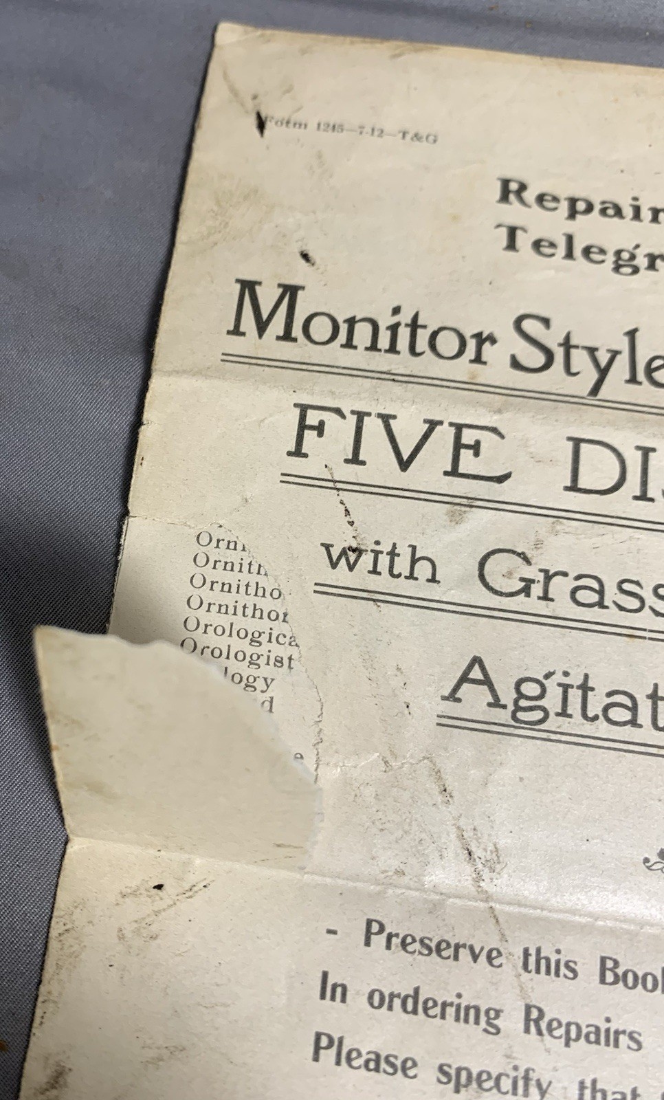 Moline Plow Company Monitor Style « B », « C » and « D » Five Disc Drills Repair List
