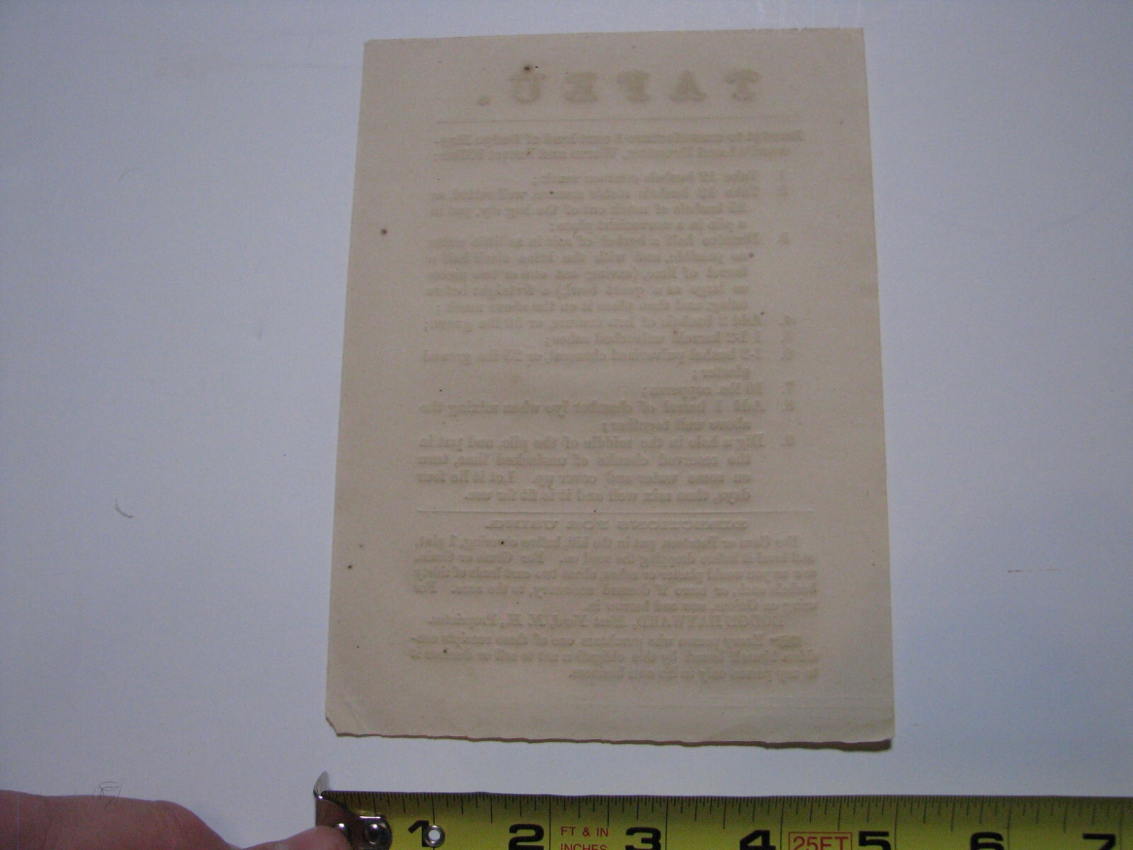 1850S ADVERTISING FLIER FOR TAFEU DODGE HAYWARD&rsquo;S INSECT KILLER MAST YARD NH