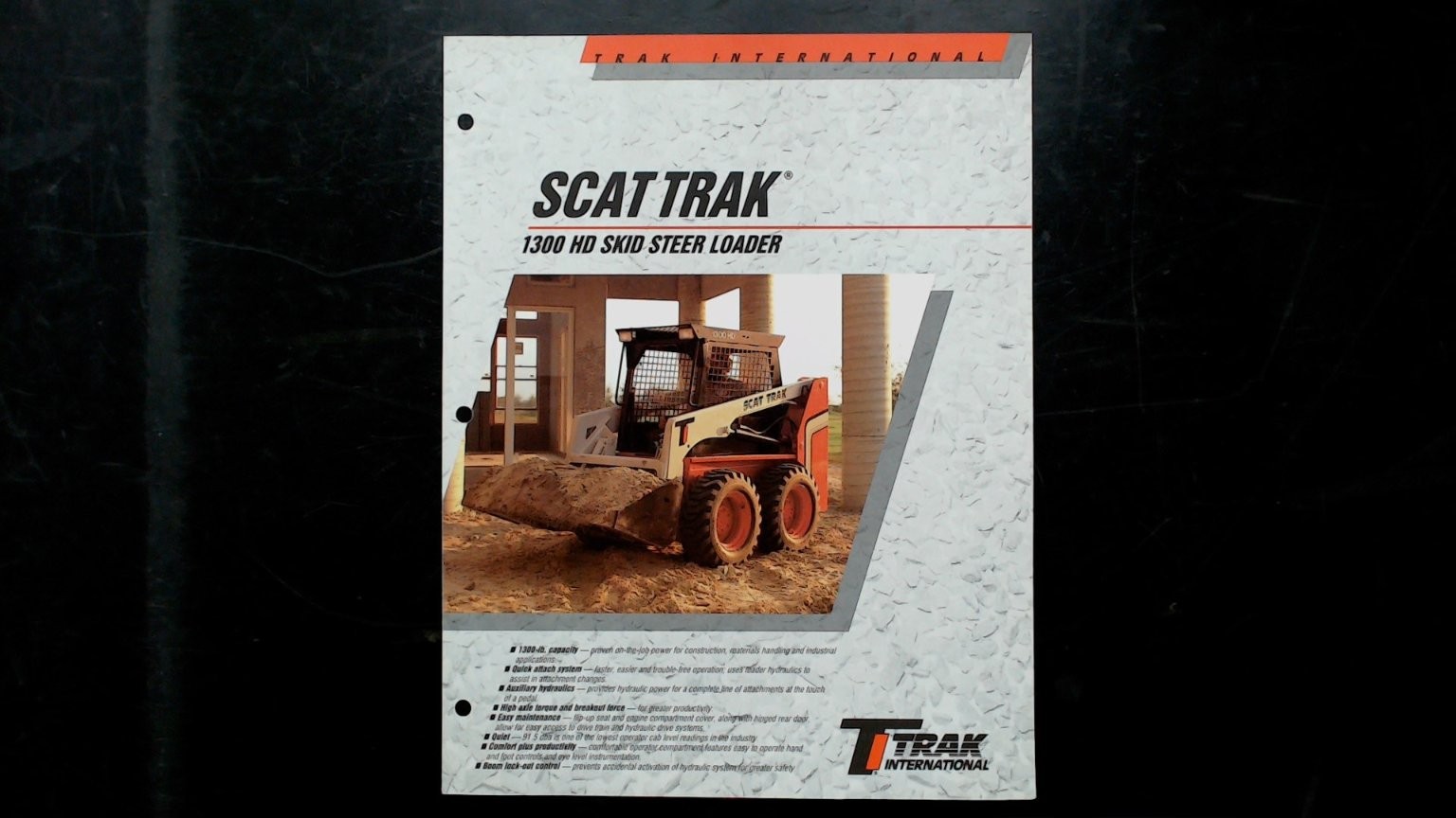 Trak International Scat Trak 1300 HD Skid Steer Loader Brochure 1990