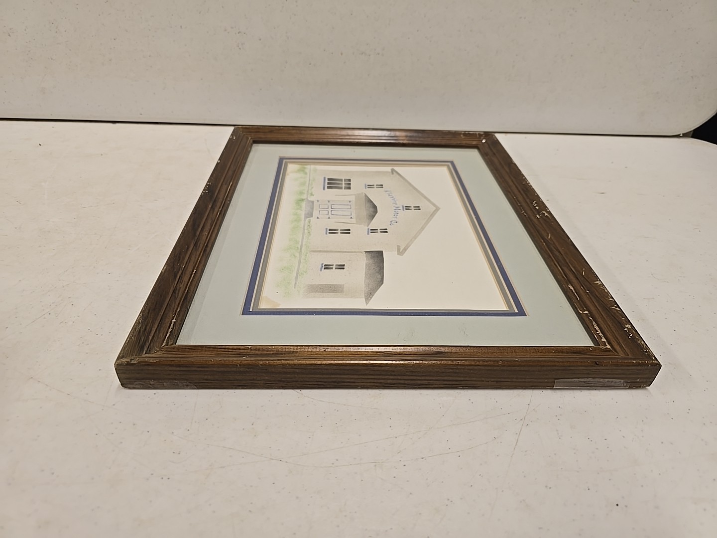 Vintage Klavine Motor Co Geneseo IL Textile Shop Painting Framed New Idea Dealer