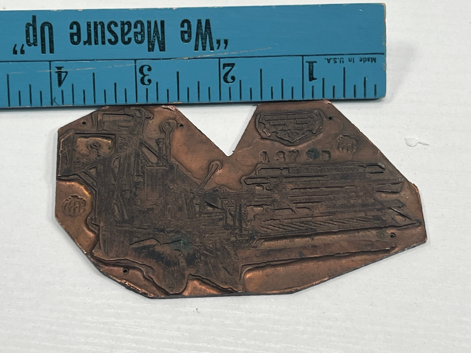 RARE McCormick Deering Copper Printing Plate combine farming thresher