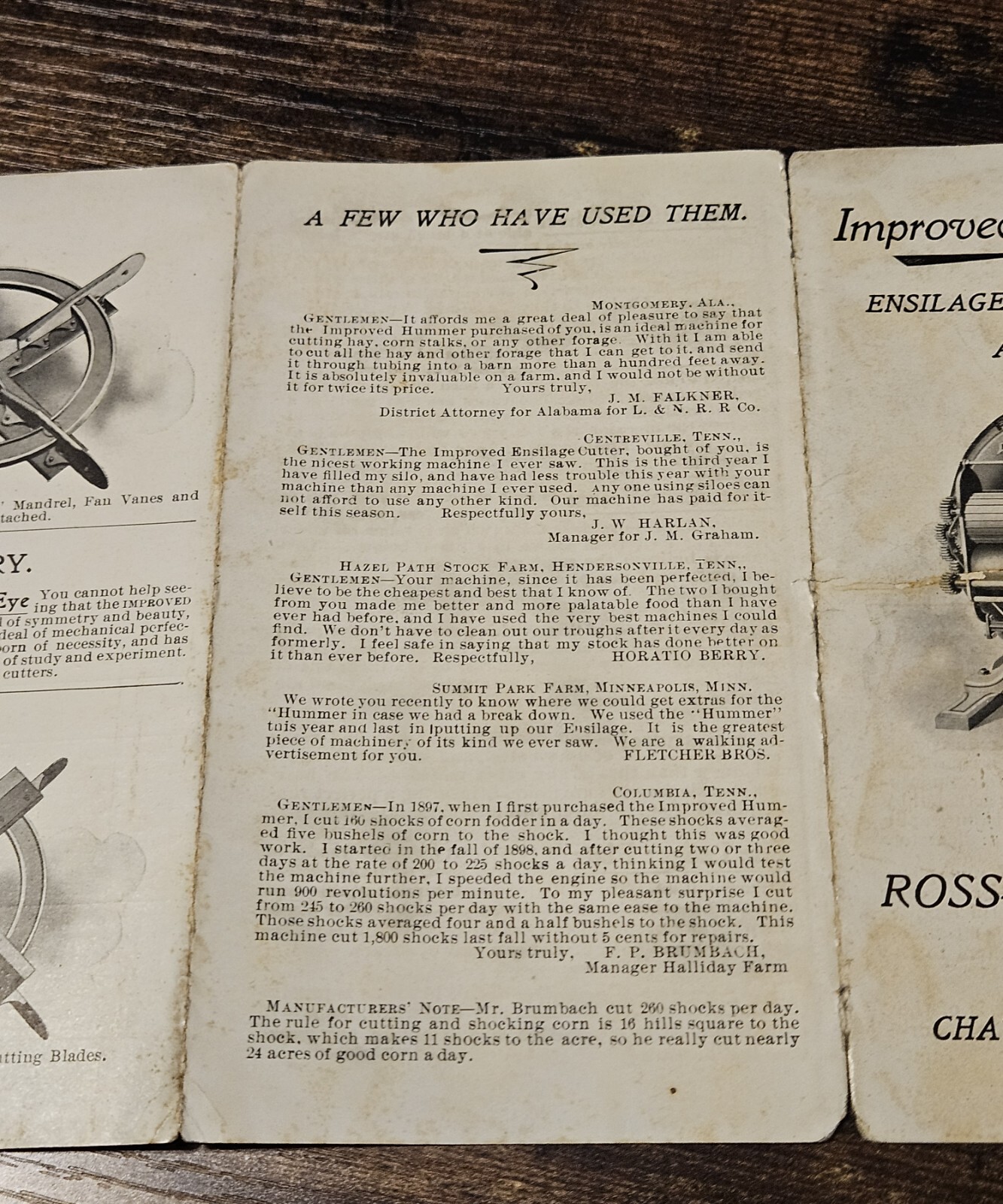 c1900 Hummer Ensilage Stalk Cutter Small Brochure Chattanooga Tennessee