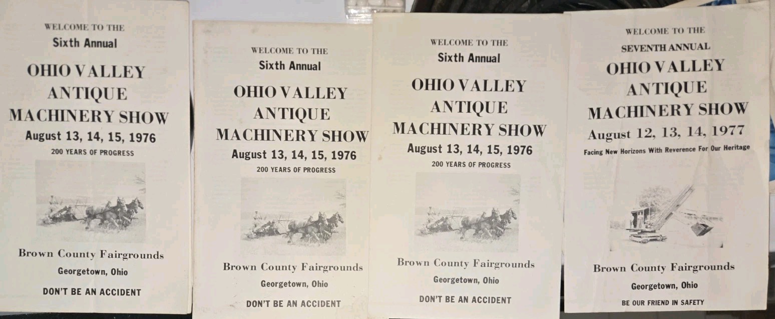 LOT OF FOUR OVAM OHIO VALLEY ANTIQUE MACHINERY SHOW 3 X 1976 1977