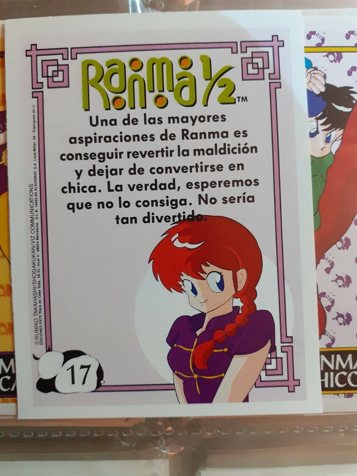 RANMA TARJET editions this CARD CARDS N 17