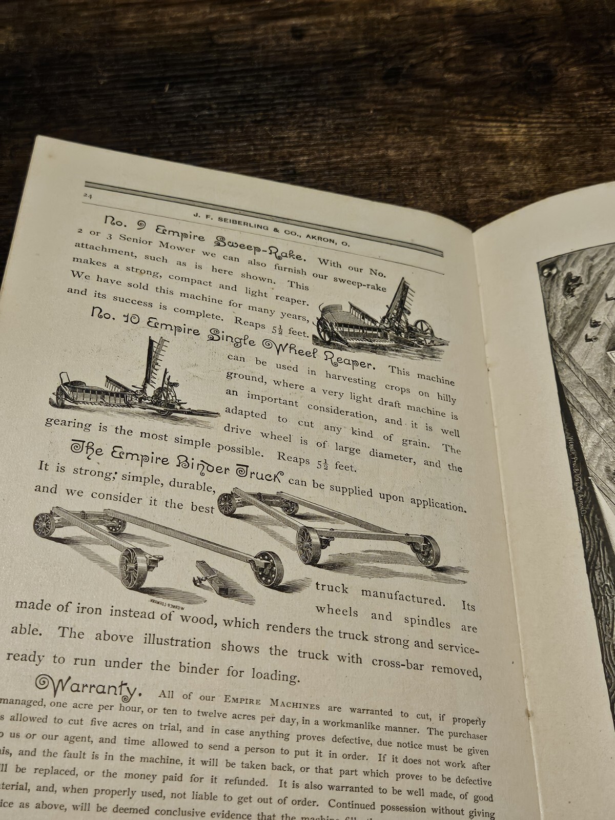 Rare 1888 Empire Harvesting Machinery Catalog Akron Ohio Farming Tractor