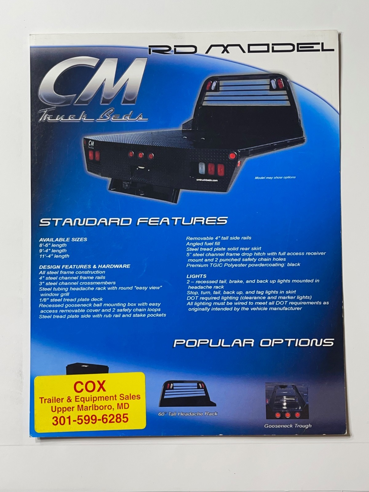 CM Truck Beds For Pickup Trucks Sales Brochure *Showroom Sales Page*