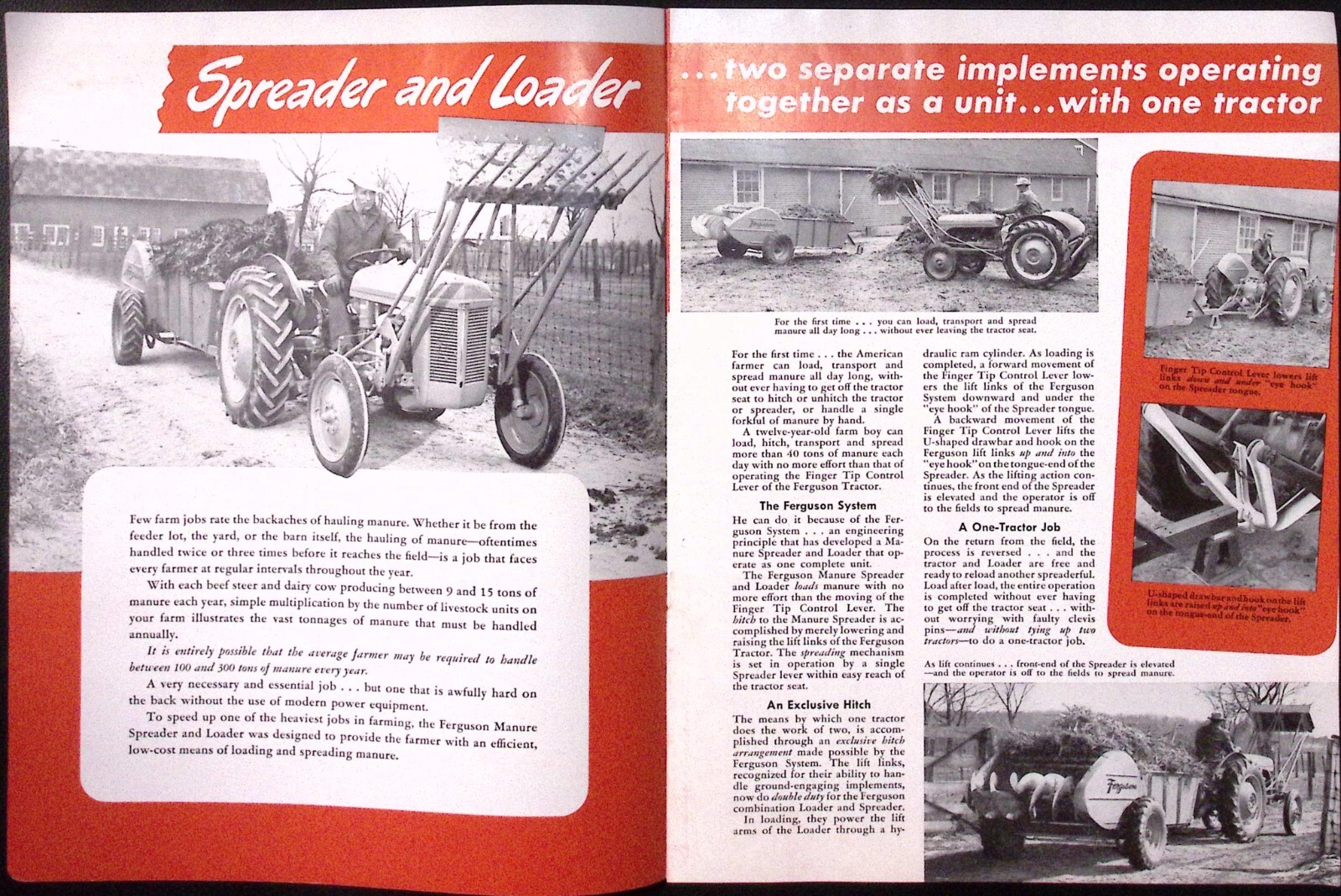 1954 Ferguson Manure Spreader Ferguson Loader Brochure The Ferguson System