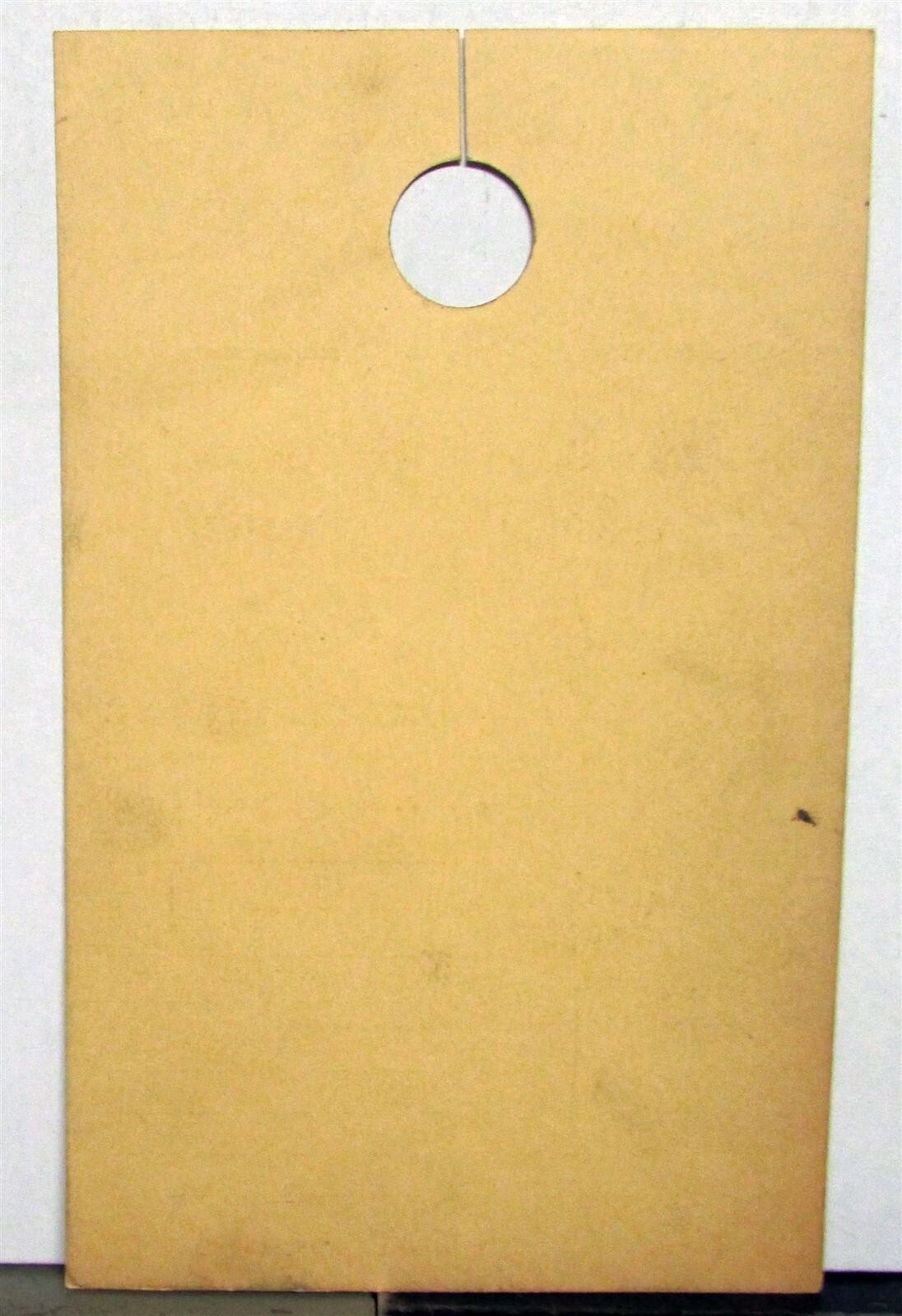 1930s Androscoggin All Work Guaranteed Body & Fender Work Hang Tag
